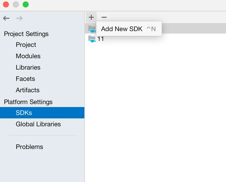 adding new SDK in IntelliJ IDEA