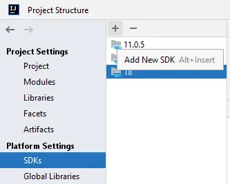 adding new SDK in IntelliJ IDEA