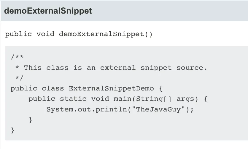 external snippet
