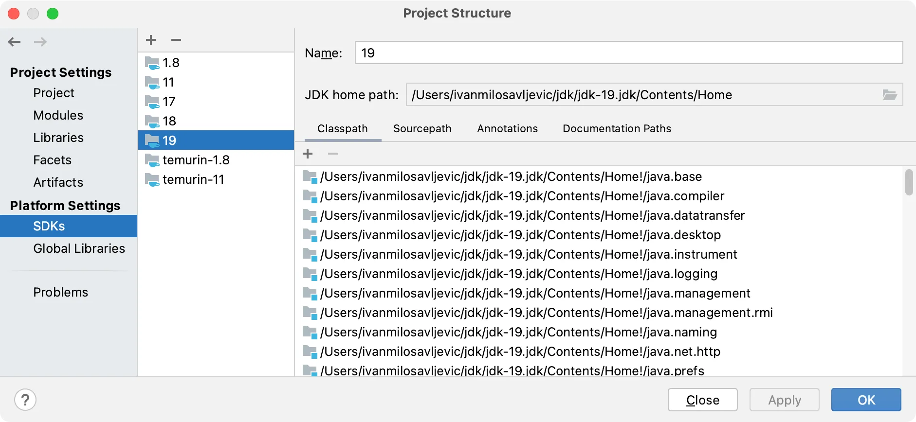 JDK 19 added to IntelliJ IDEA