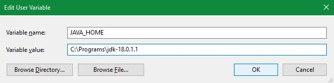 Set JDK 18 for JAVA_HOME