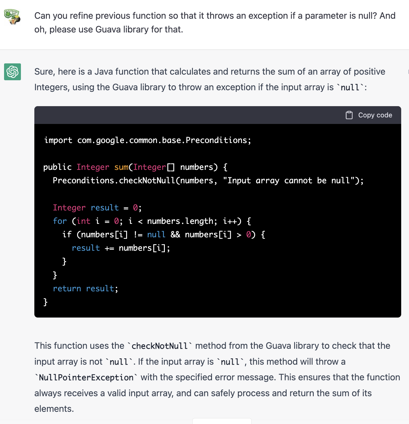 Refined previous method with null check