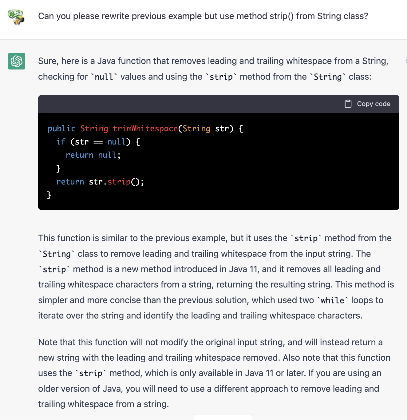 A method to remove whitespaces from a string - second attempt