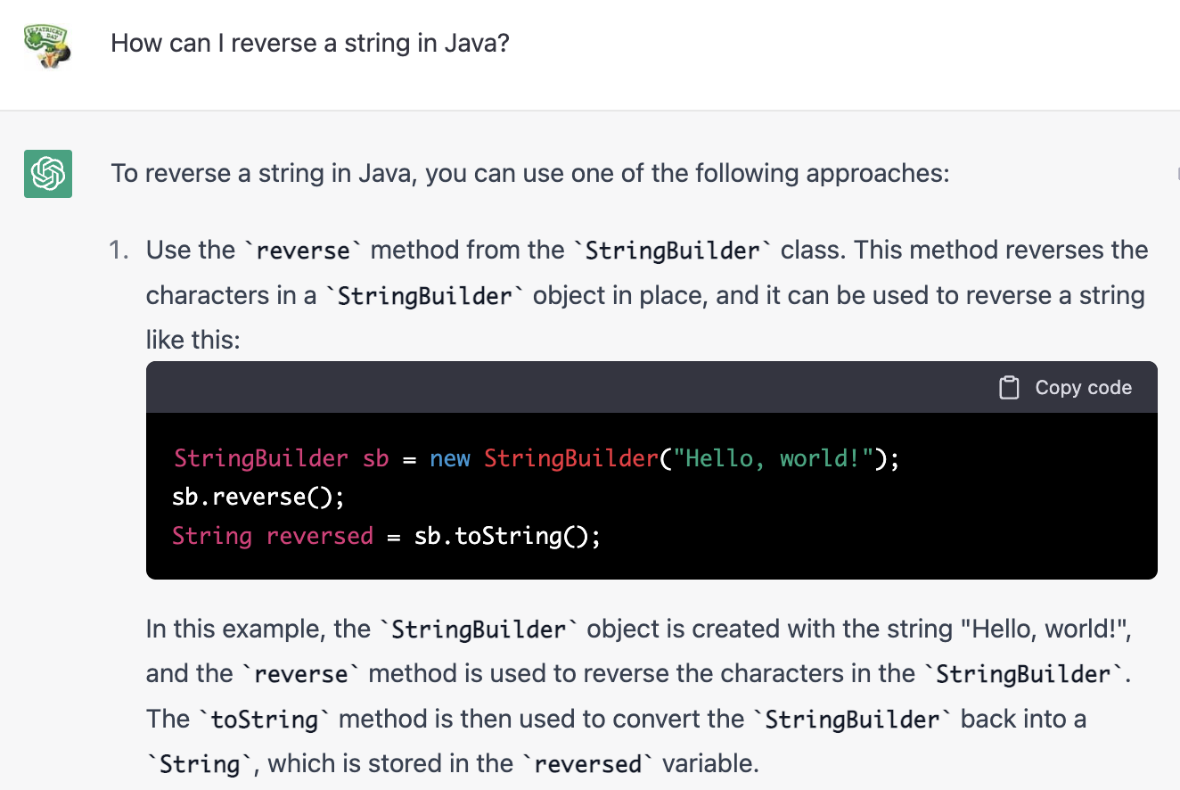 Reversing a string 1