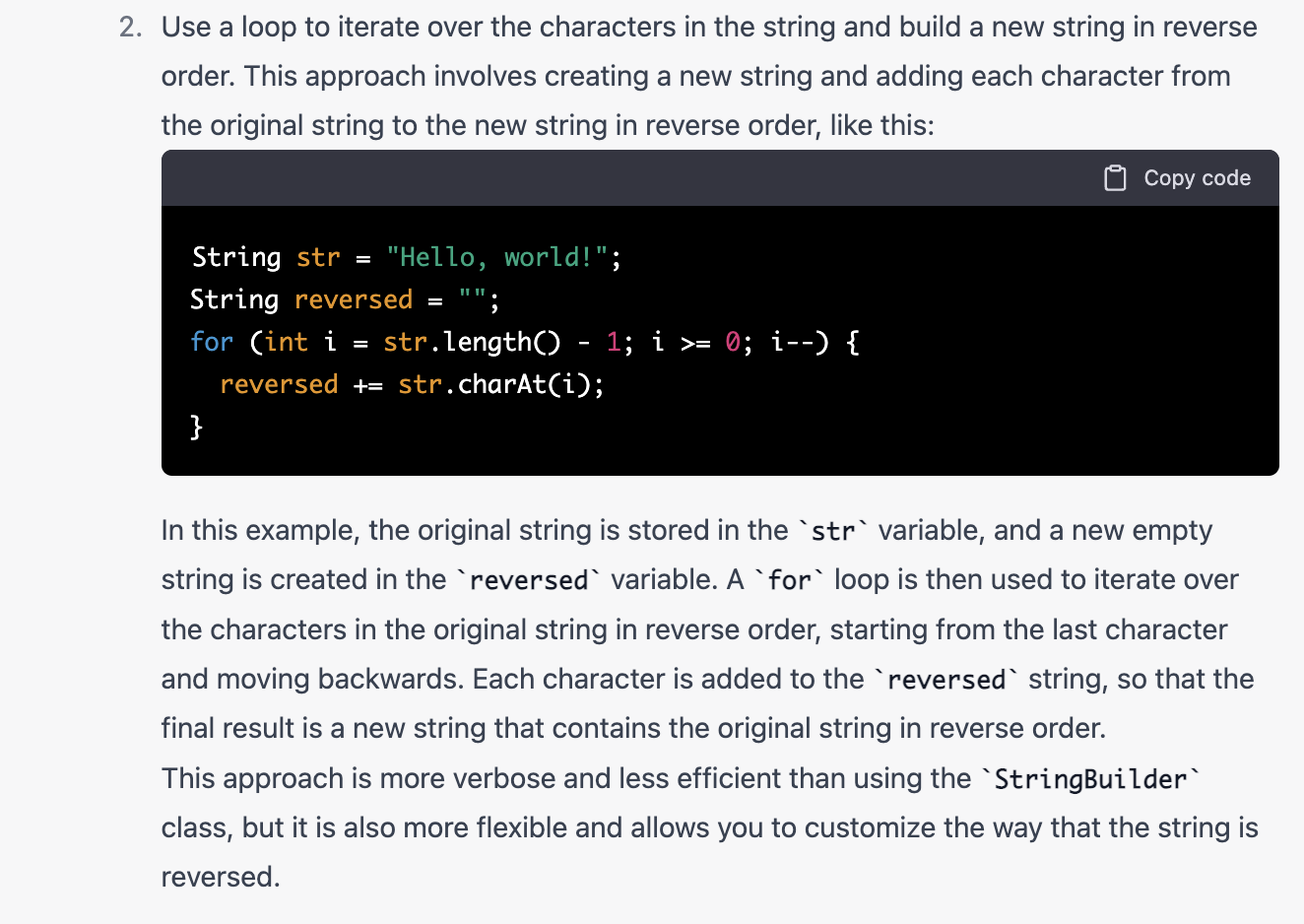 Reversing a string 2