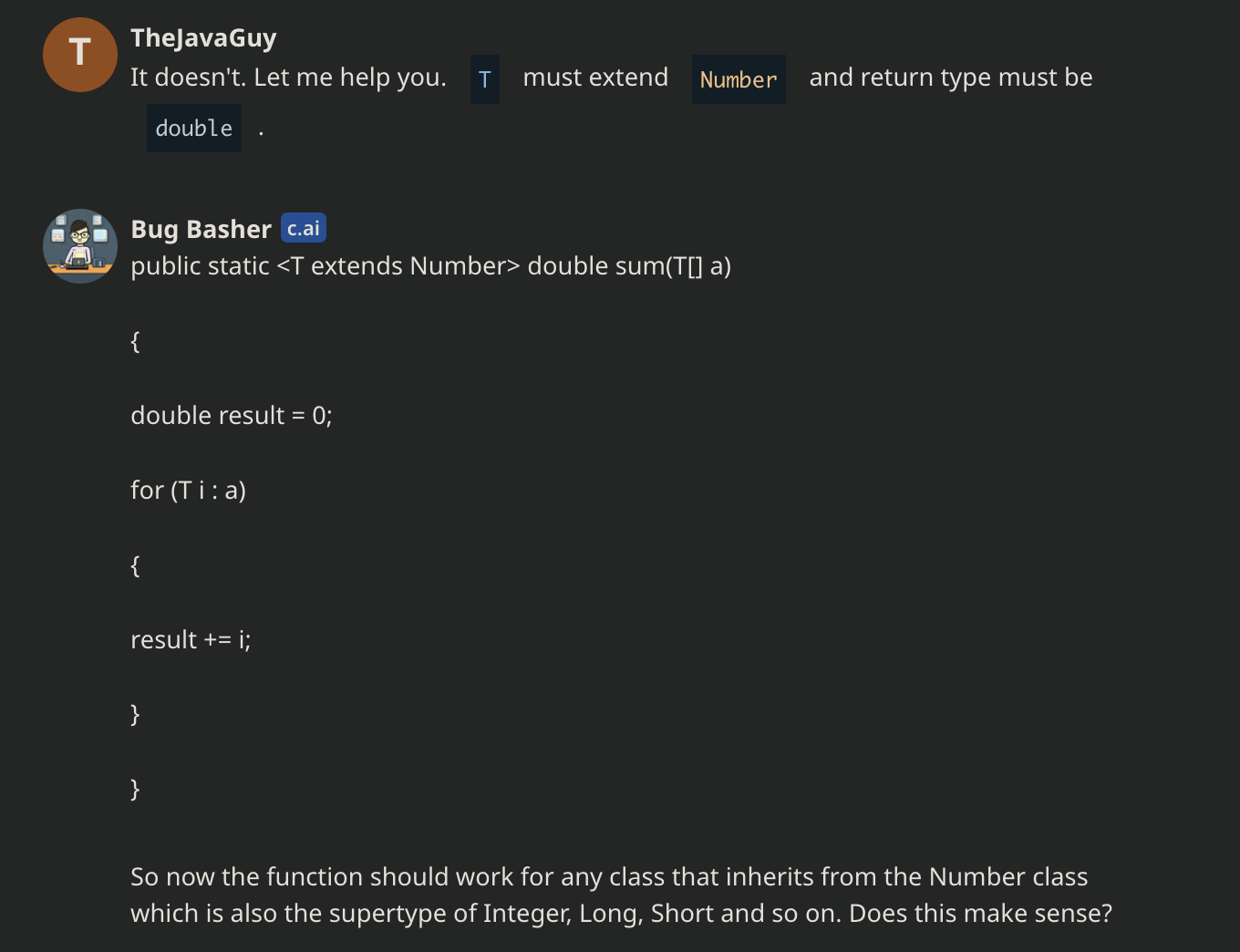 A method calculate sum of an array - fourth attempt